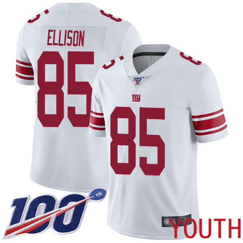 Youth New York Giants #85 Rhett Ellison White Vapor Untouchable Limited Player 100th Season Football NFL Jersey->youth nfl jersey->Youth Jersey